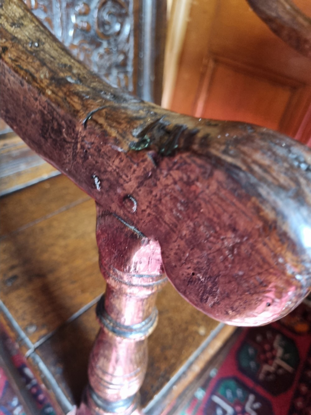 17thC OAK LANCASHIRE WAINSCOT ARMCHAIR  View VII