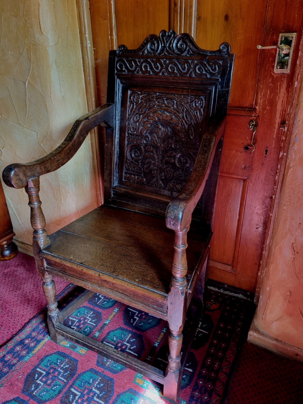 17thC OAK LANCASHIRE WAINSCOT ARMCHAIR  View VIII