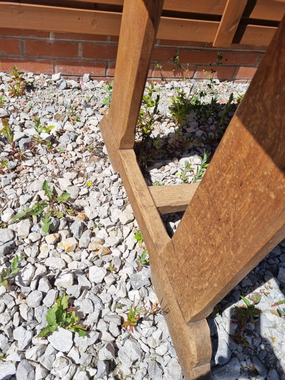 ARTS AND CRAFTS OAK TRESTLE TABLE  View V