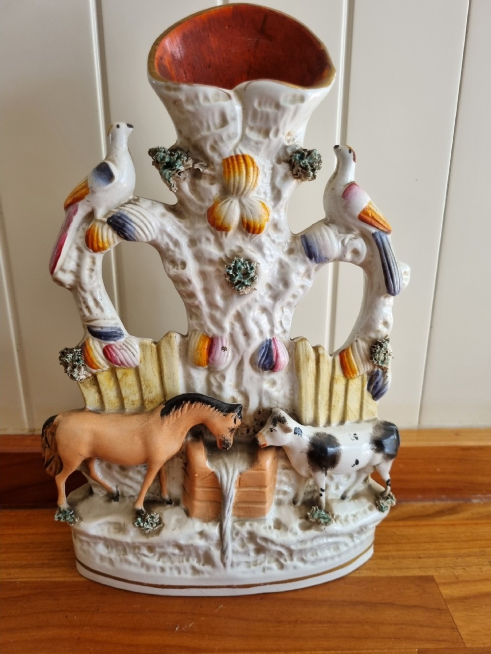 UNUSUAL 19THC STAFFORDSHIRE FIGURE FEATURING A HORSE ,COW ETC