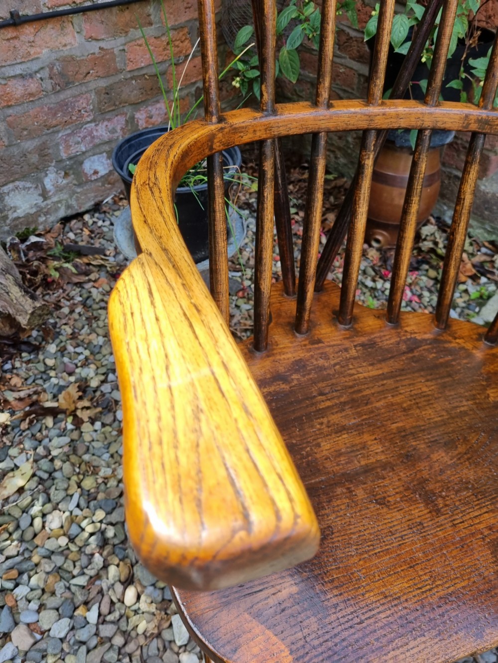 NAIVE  19THC HIGH BACK WINDSOR TYPE ARMCHAIR View IV