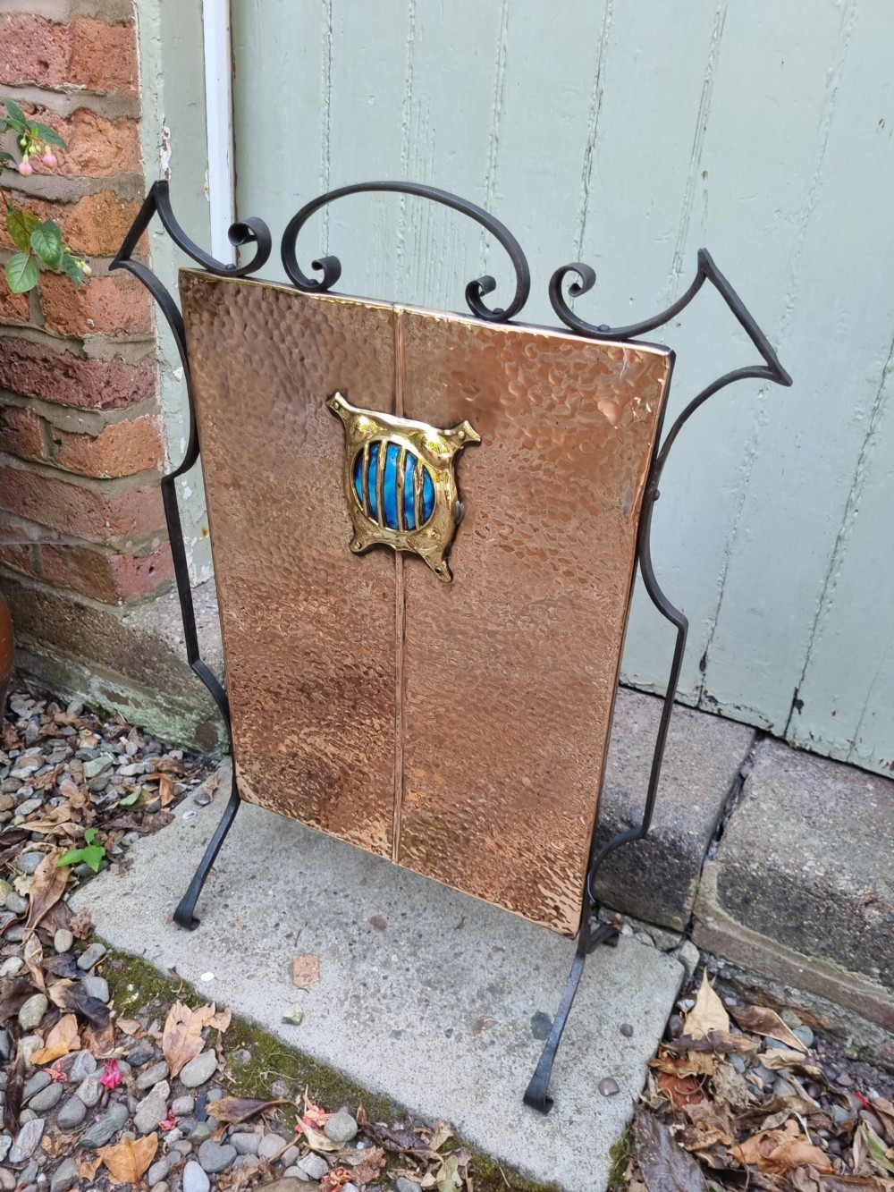 SCARCE ARTS AND CRAFTS COPPER FIRE SCREEN View IV