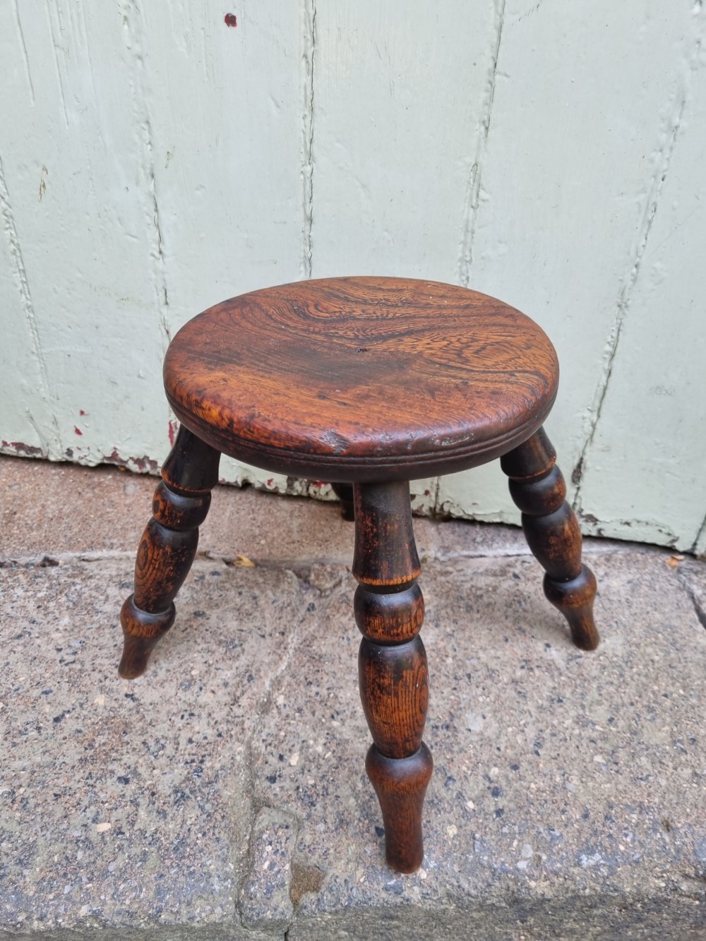 19thc WELSH ELM SMALL 4 LEGGED STOOL/SAMPLE PIECE View V