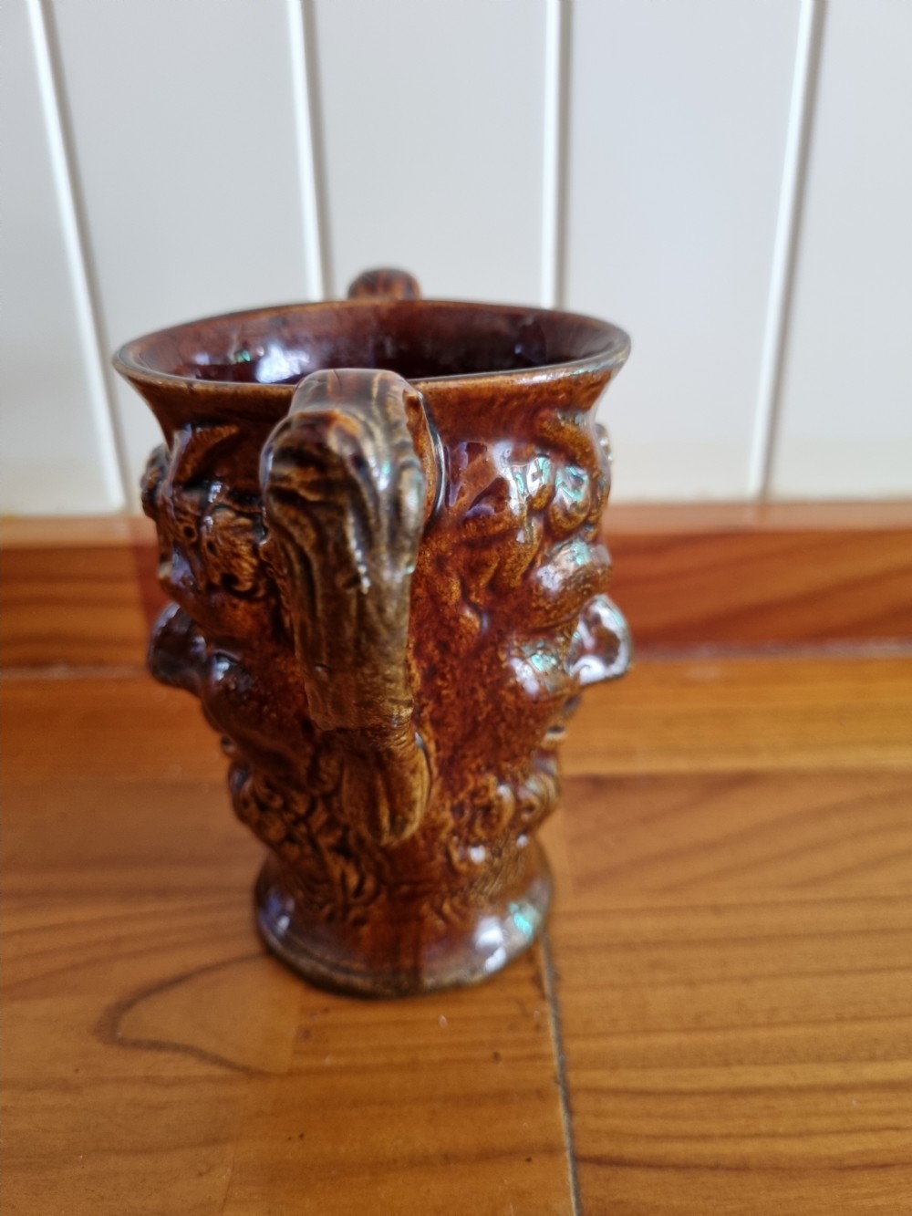 A 2 HANDLED 19THC DERBYSHIRE STONEWARE BACCHUS CUP View V