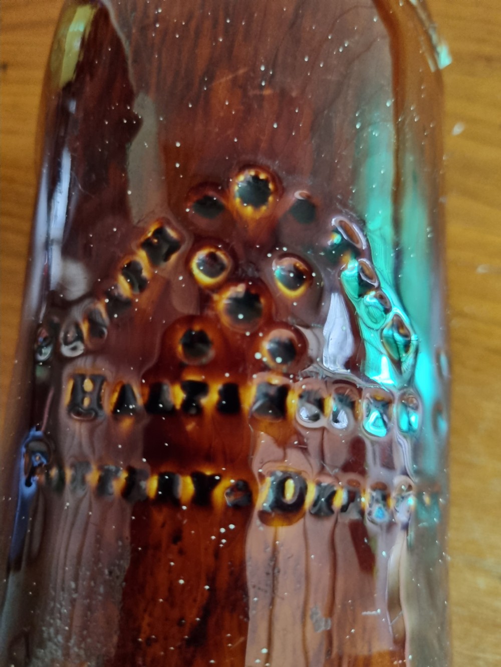 RARE 19THC REFORM STONEWARE BROUGHON FLASK BY J H HARTSHORNE POTTERY View II