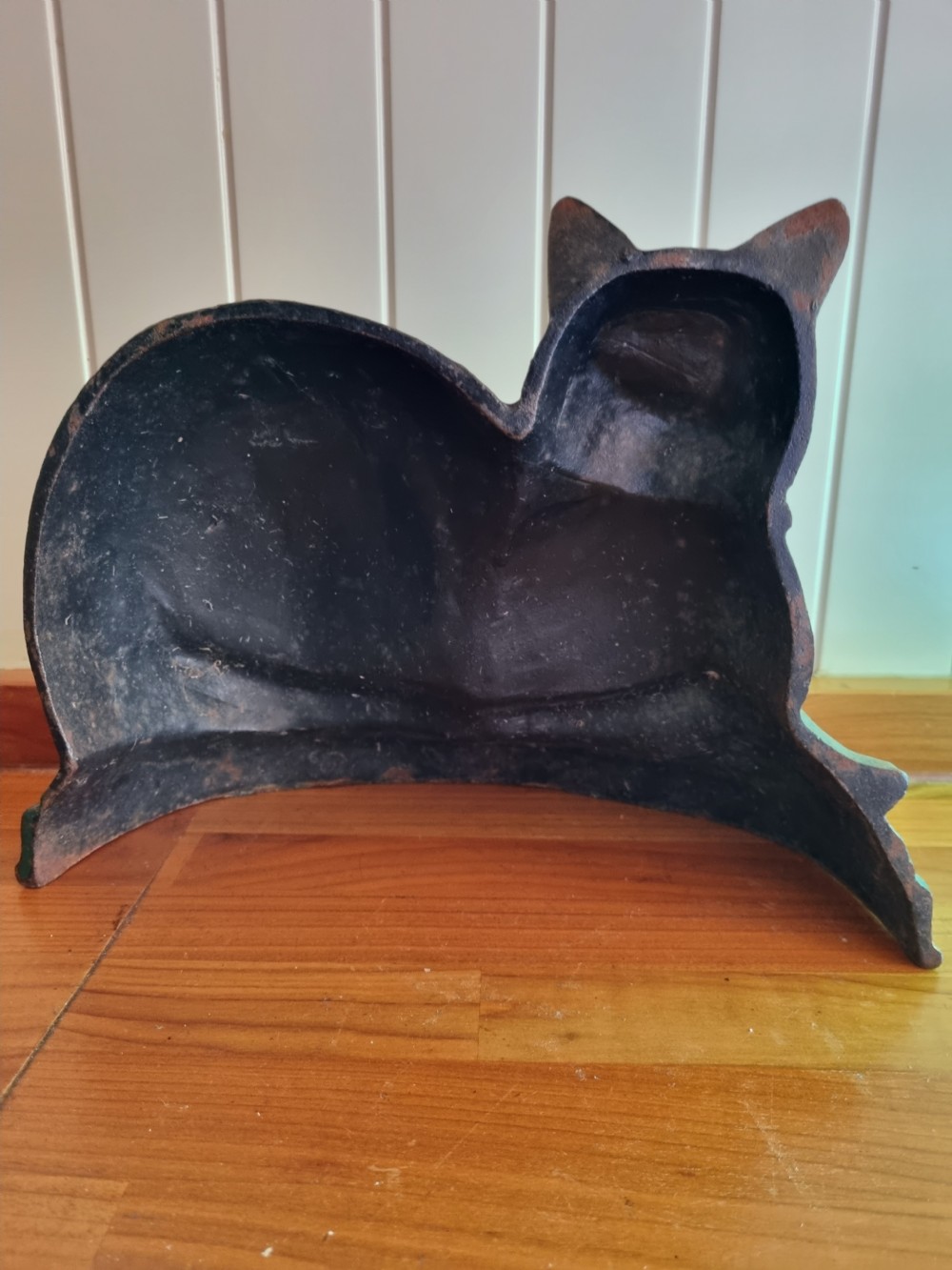 VINTAGE PAINTED BLACK CAT CAST IRON DOOR STOP  View II