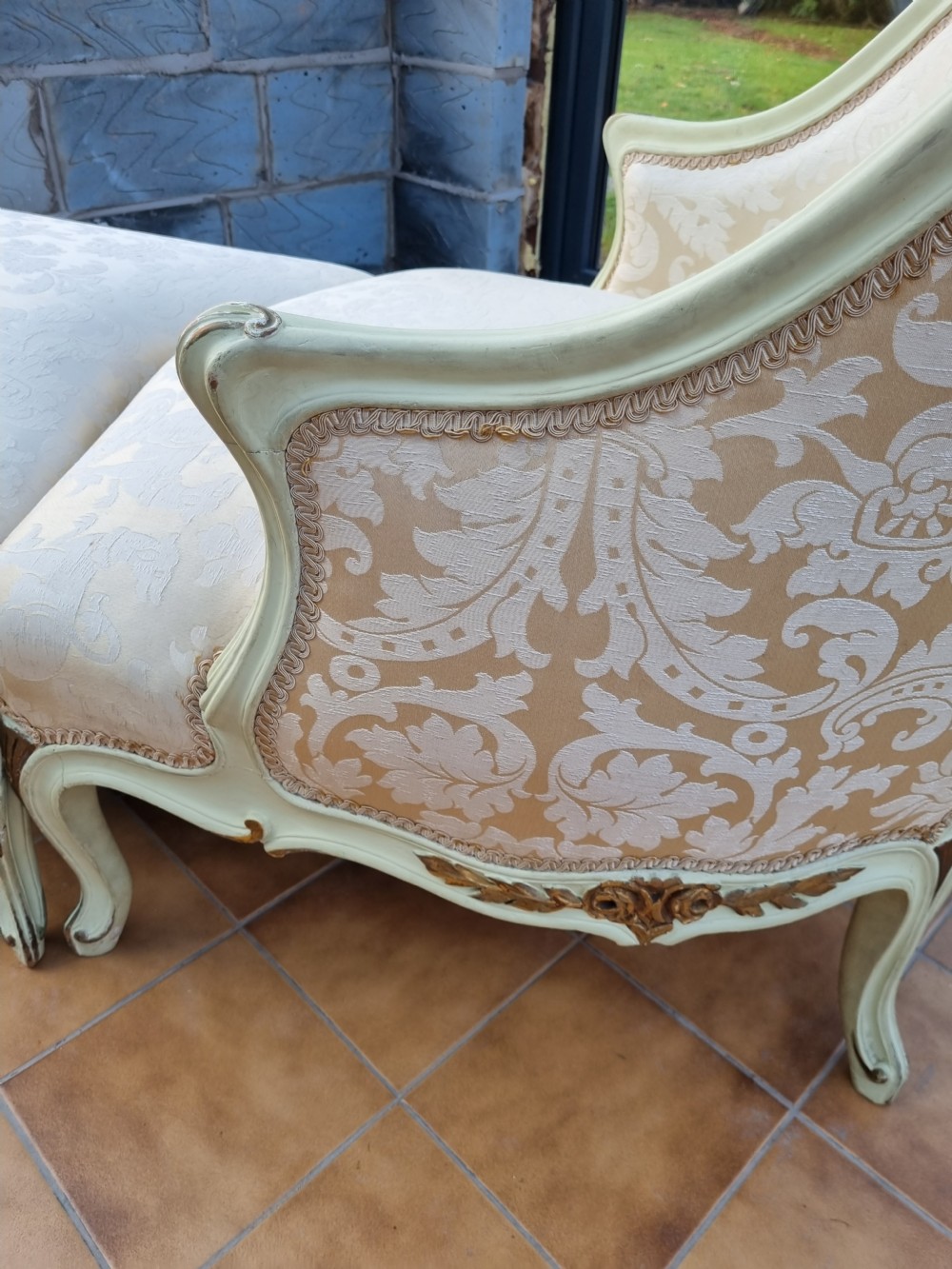 SUPERB 19TH C DUCHESSE BRISEE 2 PART SETTEE 
 View III