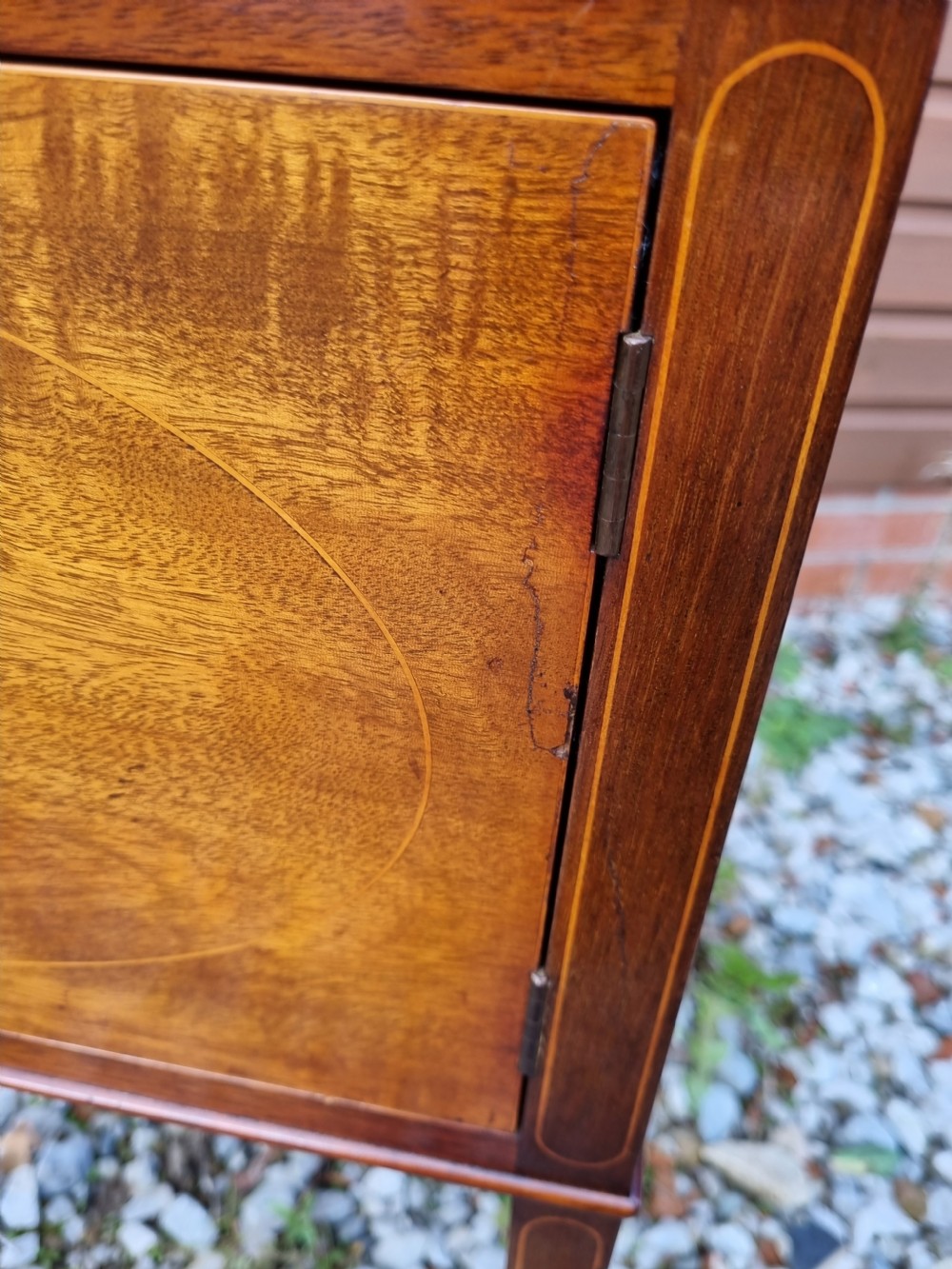 RARE PAIR OF MATCHING INLAID MAHOGANY BEDSIDE CUPBOARDS View III