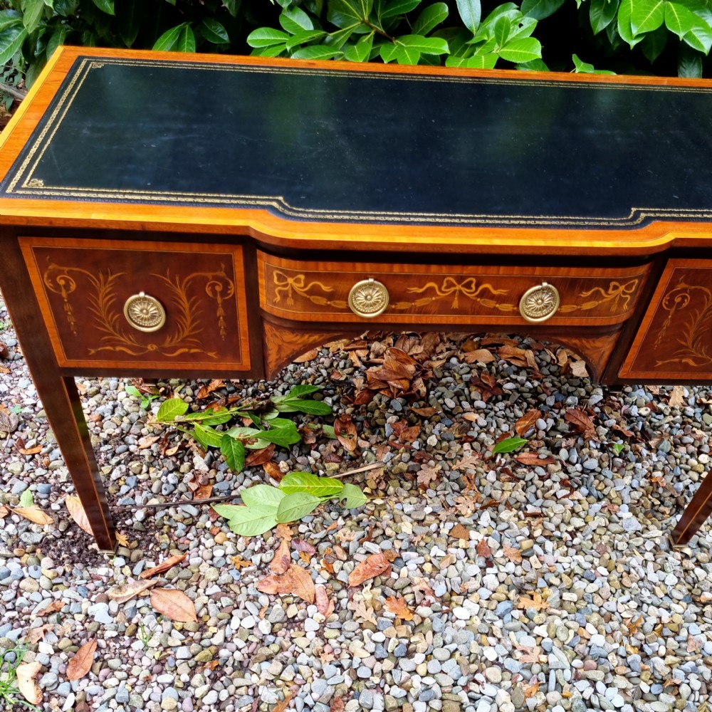 SMART PROFUSELY INLAID MAHOGANY LONDON EDWARDIAN DESK View IV