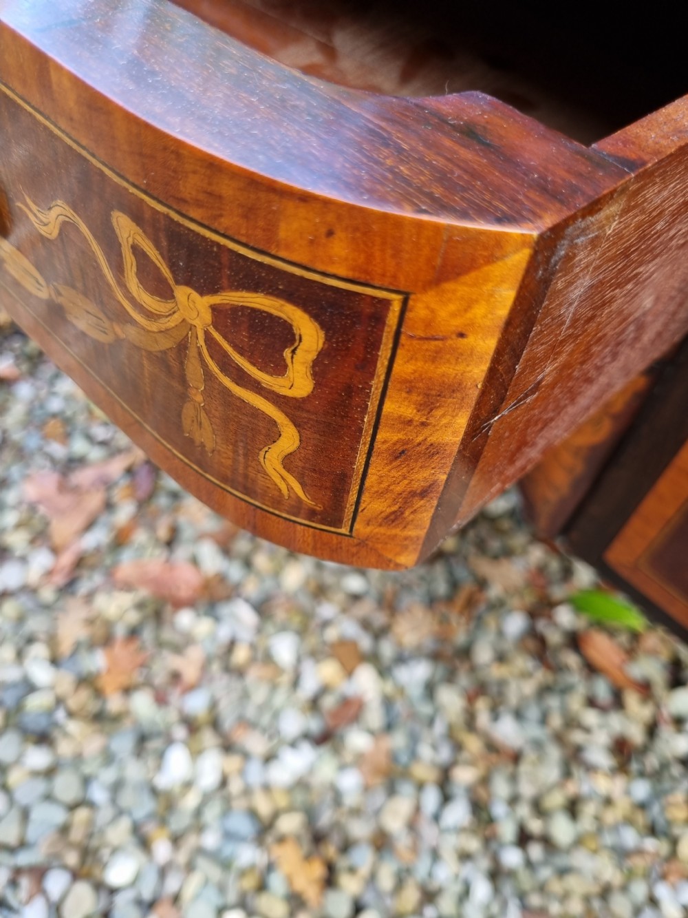 SMART PROFUSELY INLAID MAHOGANY LONDON EDWARDIAN DESK View VI