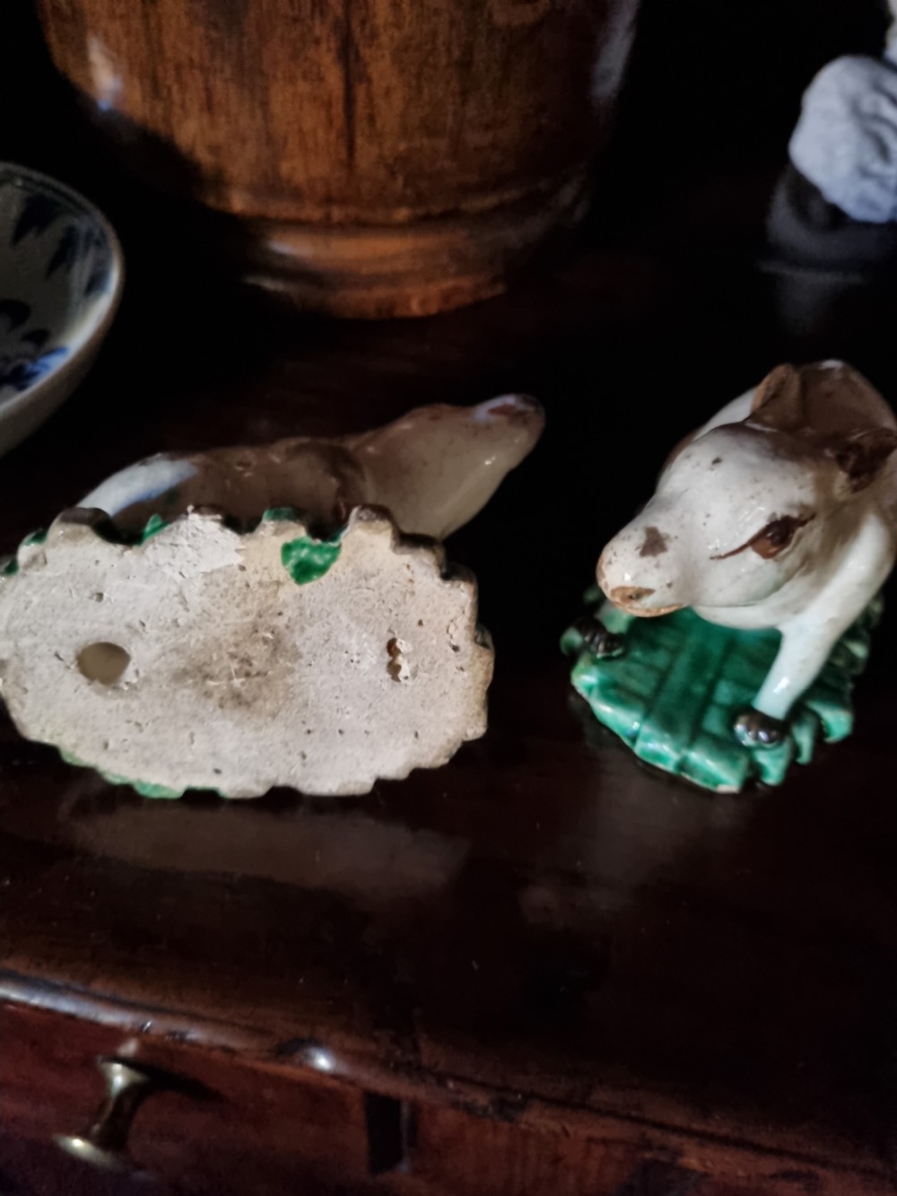 PAIR OF LATE 18THC STAFFORDSHIRE RABBITS C1800 View IV