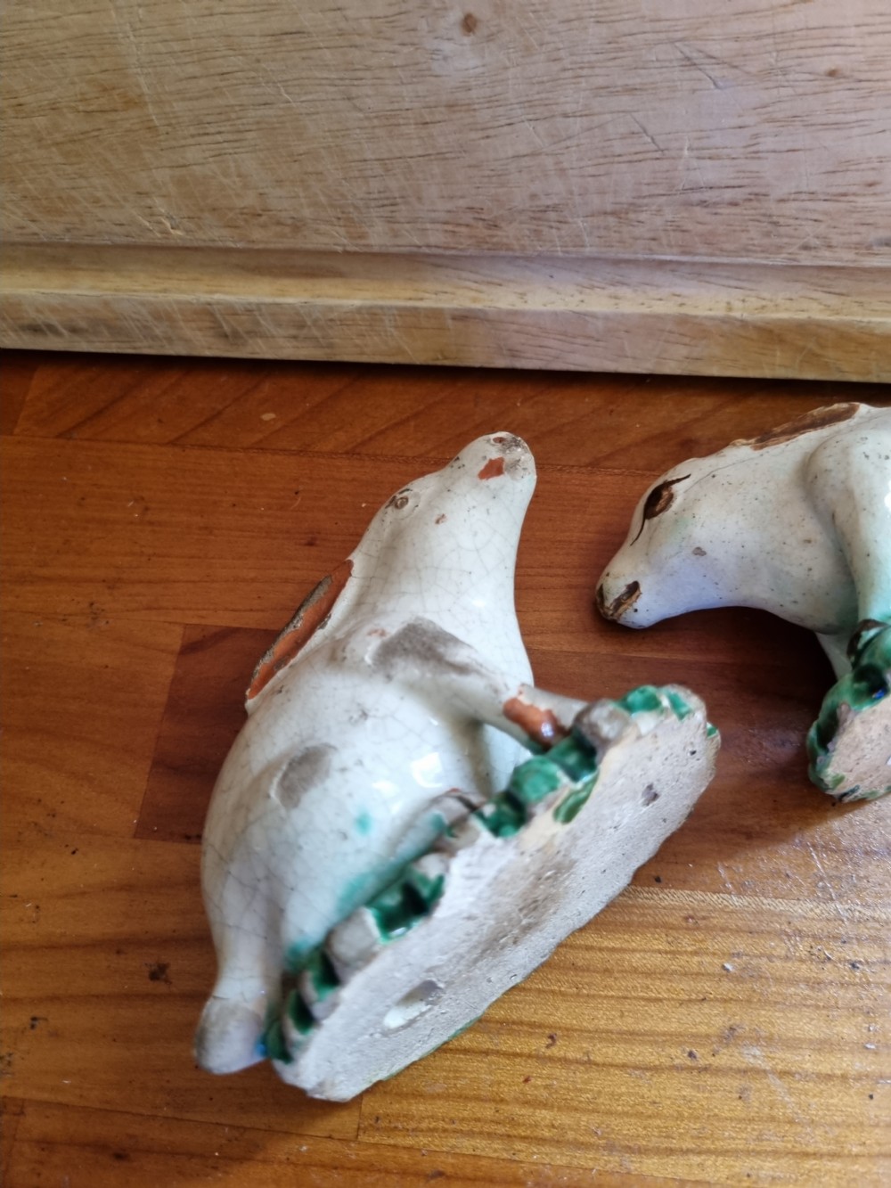 PAIR OF LATE 18THC STAFFORDSHIRE RABBITS C1800 View VI