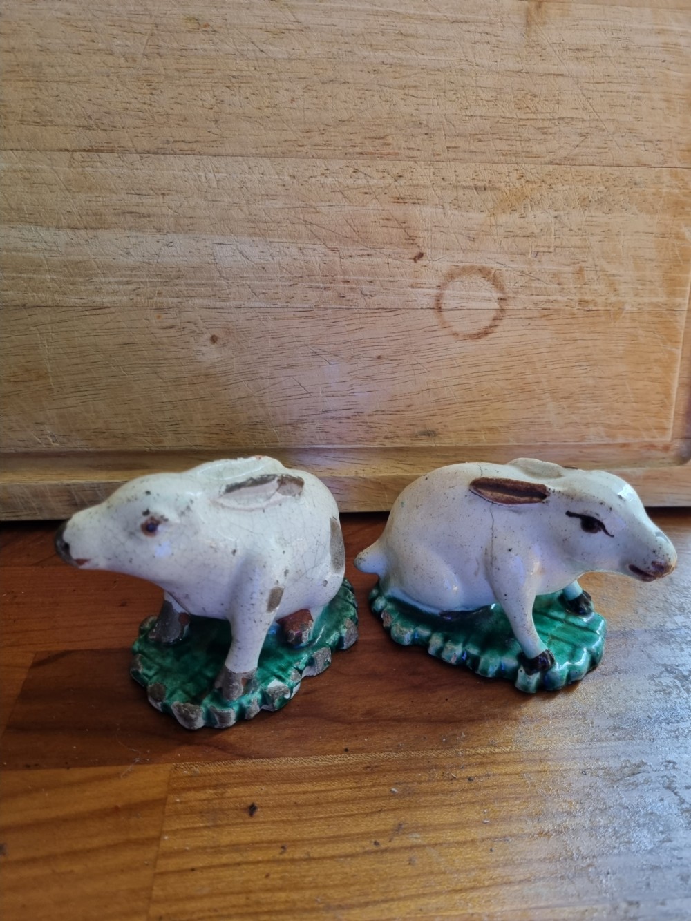PAIR OF LATE 18THC STAFFORDSHIRE RABBITS C1800 View VII