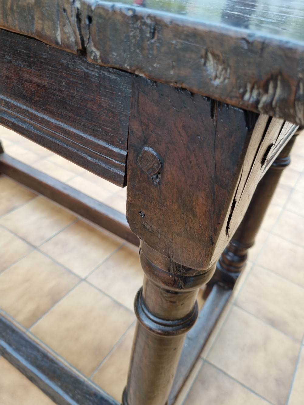 SMALL POST TUDOR 17THC OAK SERVING TABLE  View III