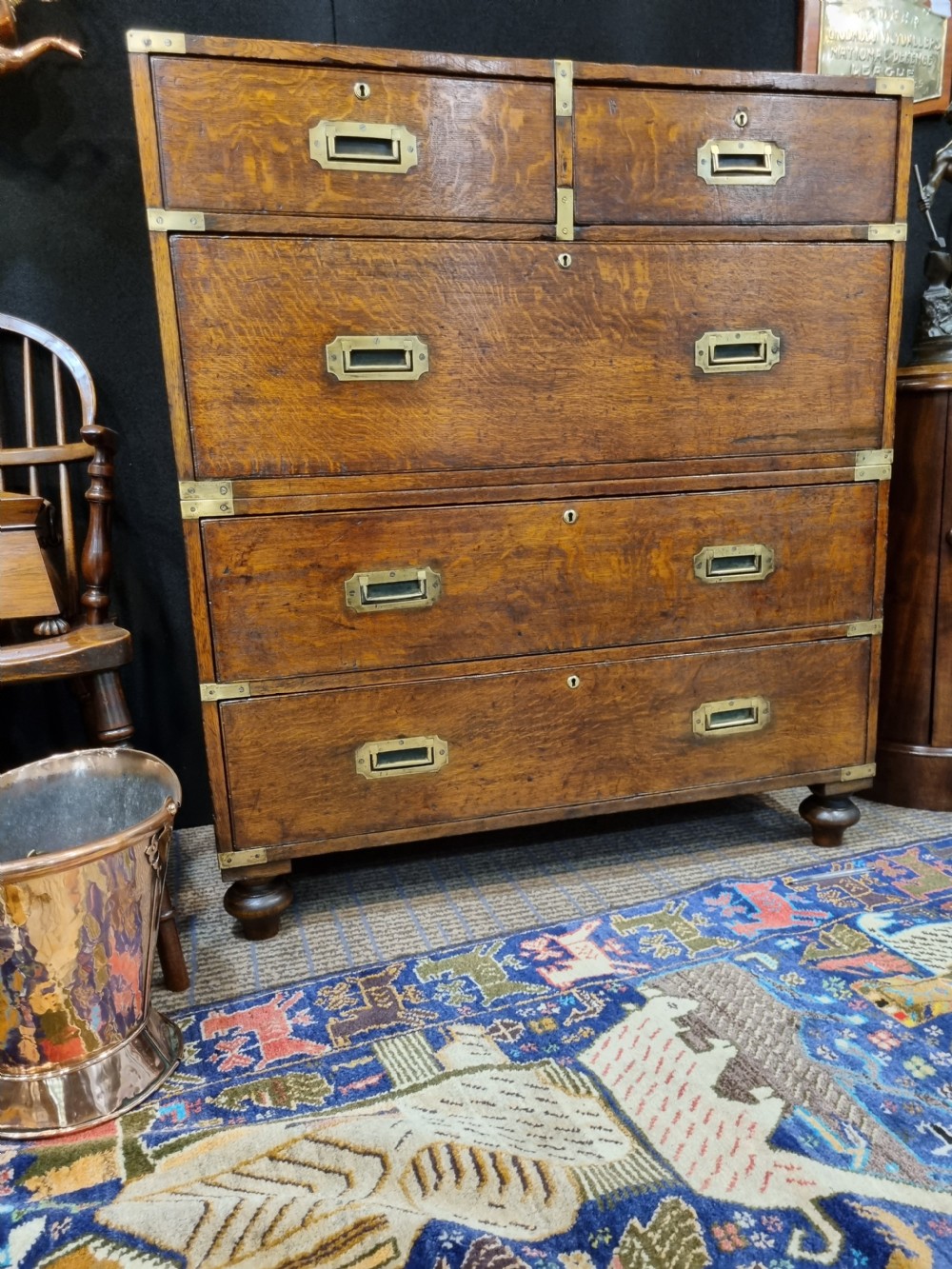 MILITARY CHEST IN 2 PARTS OF SMALL SIZE,.19THC LONDON MAKER  View III