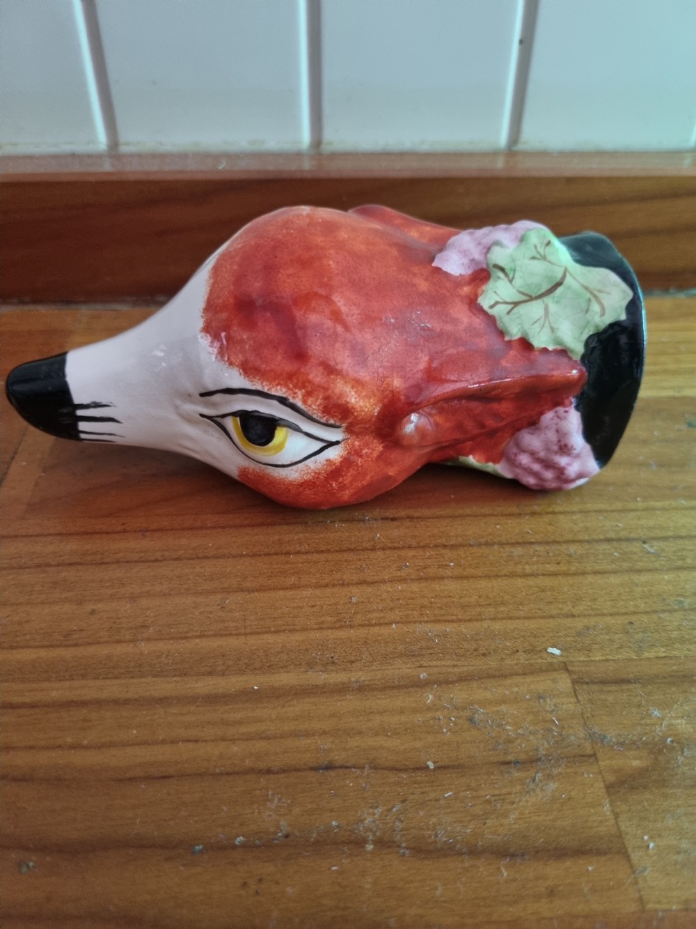 ANTIQUE 19THC POTTERY FOX STIRRUP CUP STAFFORDSHIRE View II