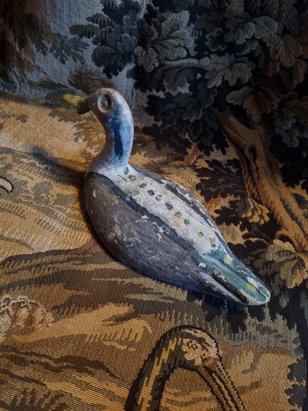19THC WOODEN DECOY DUCK 