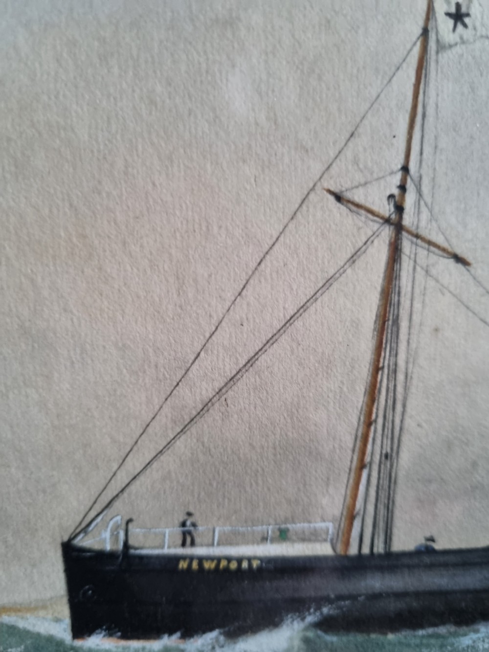 NAIVE PAINTING OF AN EARLY STEAMSHIP  View II