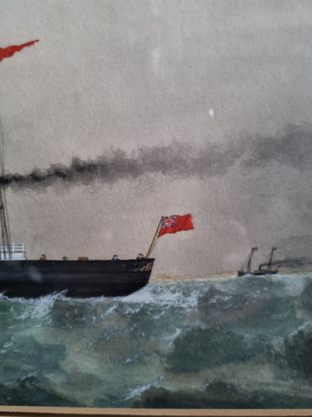 NAIVE PAINTING OF AN EARLY STEAMSHIP  View III