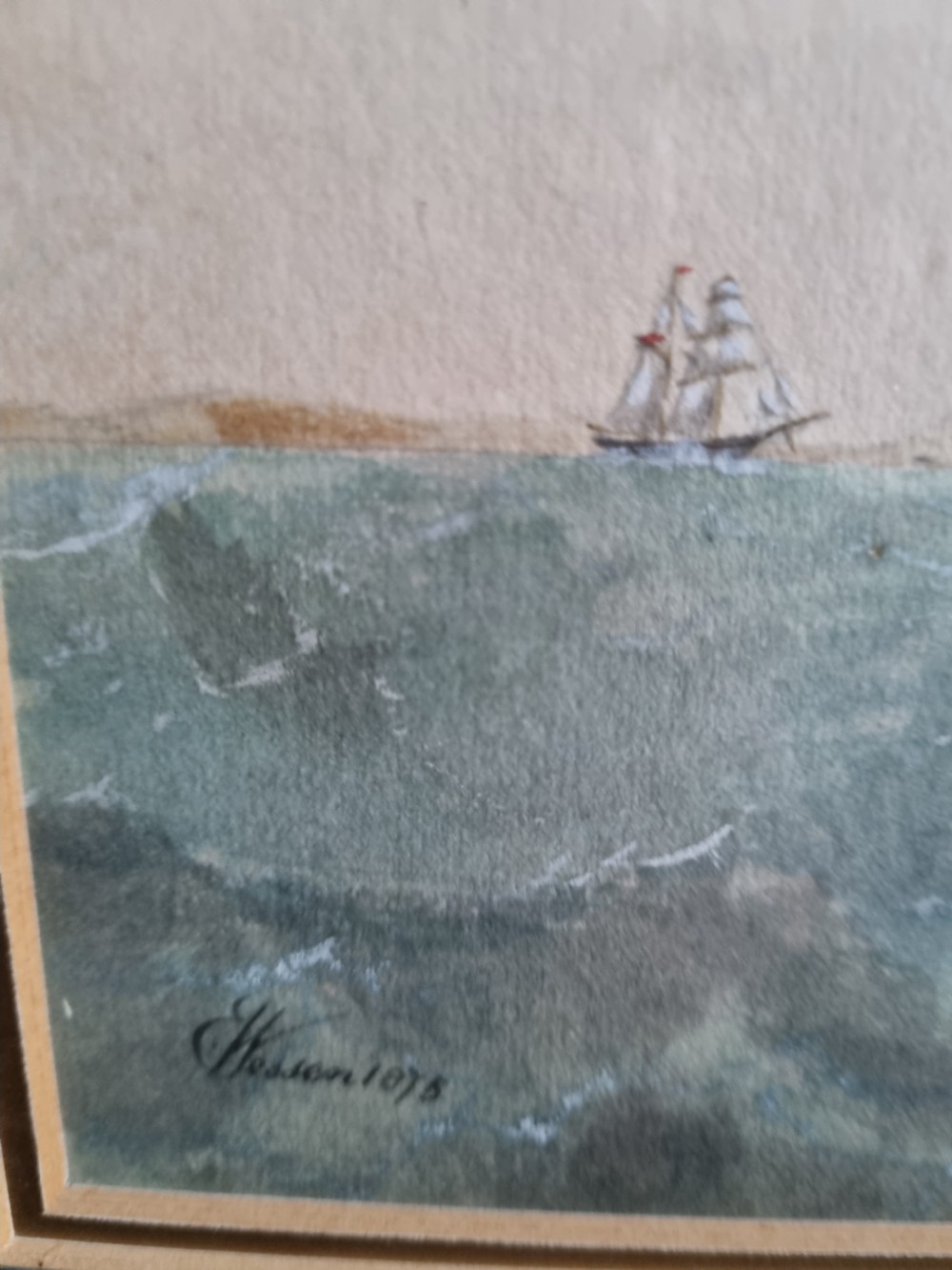 NAIVE PAINTING OF AN EARLY STEAMSHIP  View IV