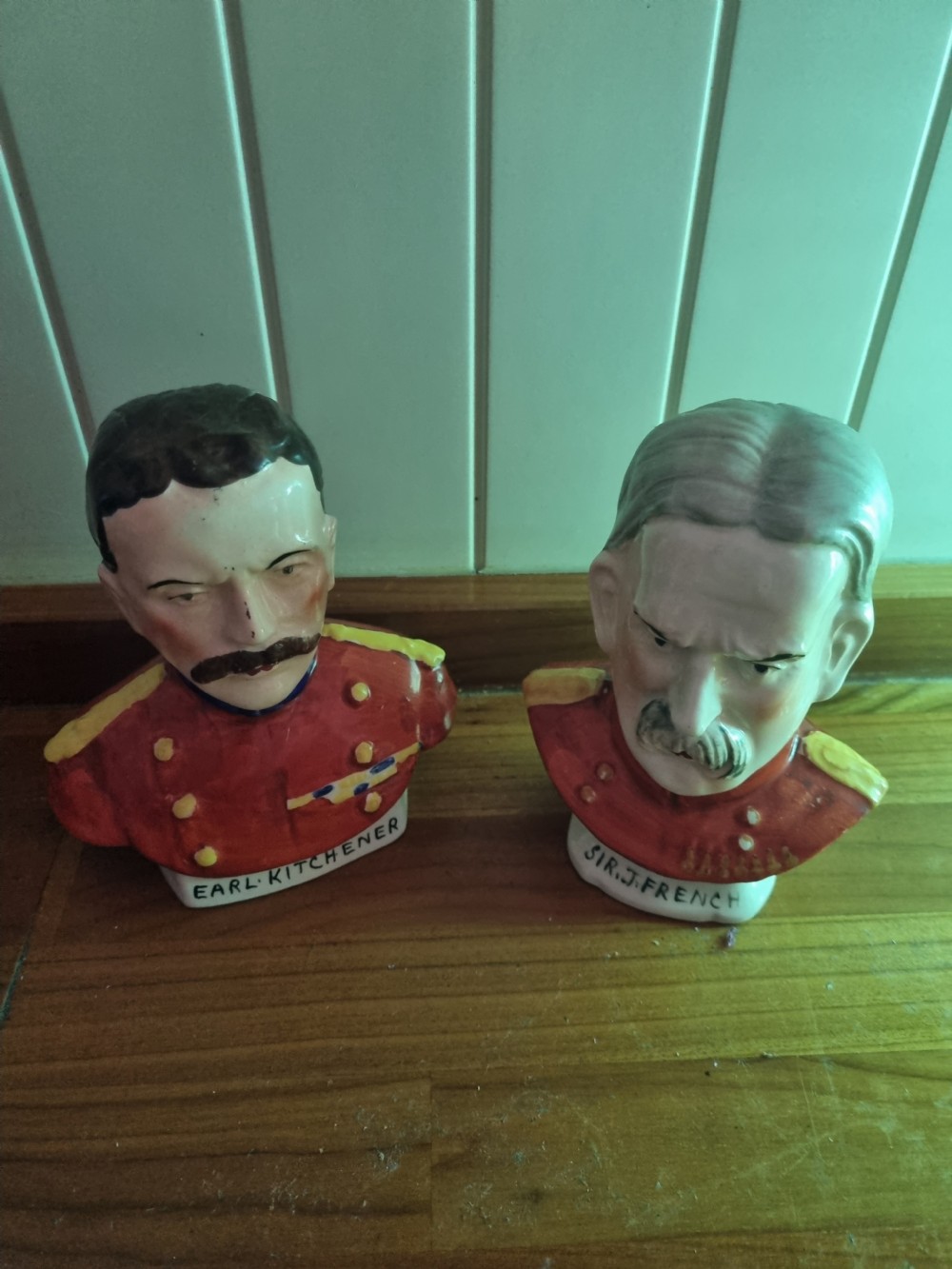 EARL KITCHENER AND SIR  JOHN FRENCH STAFFORDSHIRE BUSTS C1890 View VI
