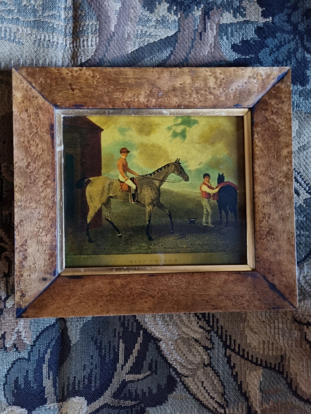 6 BIRDS EYE FRAMED REVERSE GLASS PICTURES OF SHIPS. JOCKEYS ETC  View III