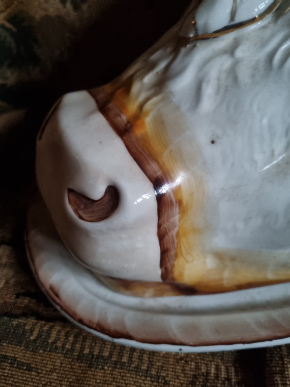 A SCARCE 18THC STAFFORDSHIRE,S BULL S HEAD 
