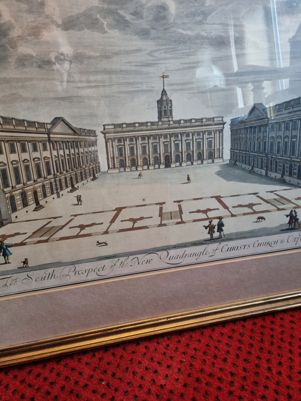 2 LARGE L17THC /E18THC  ENGRAVINGS OF CHRIST CHURCH COLLEGE OXFORD View II