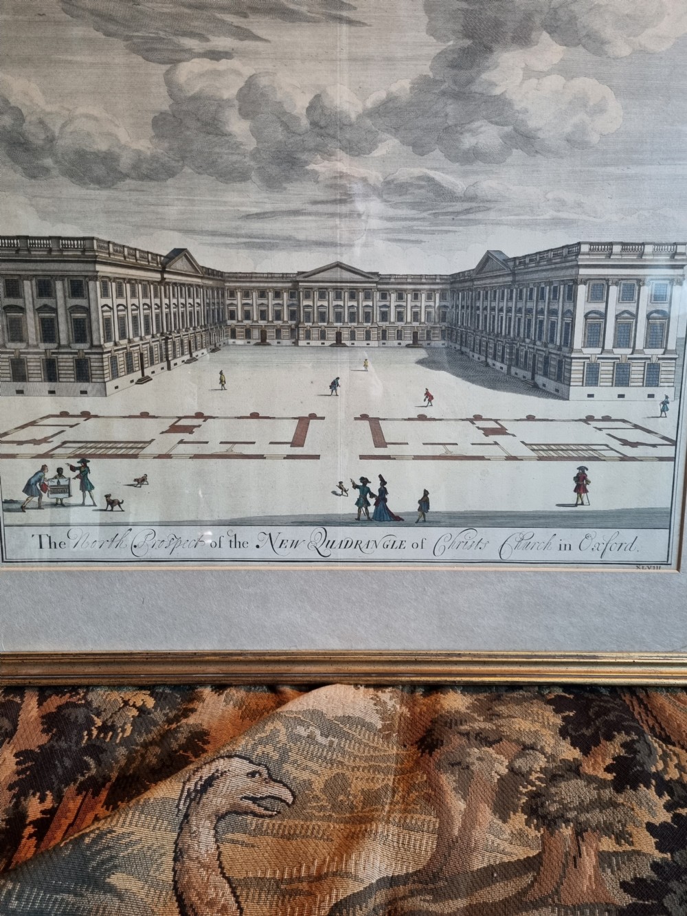 2 LARGE L17THC /E18THC  ENGRAVINGS OF CHRIST CHURCH COLLEGE OXFORD View IV
