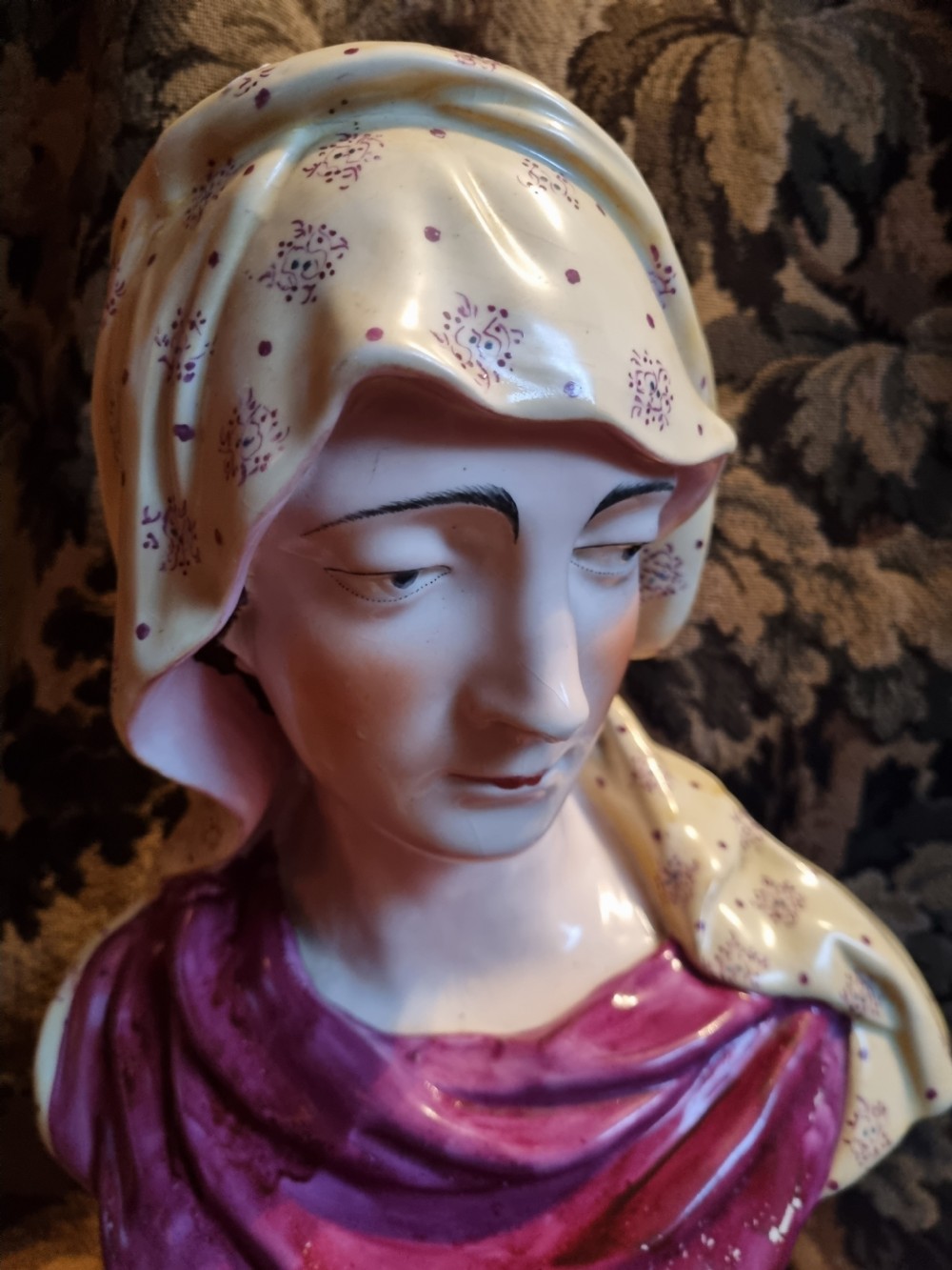THE LARGEST ANTIQUE STAFFORDSHIRE BUST OF ST BRIDGET TO BE FOUND  View II