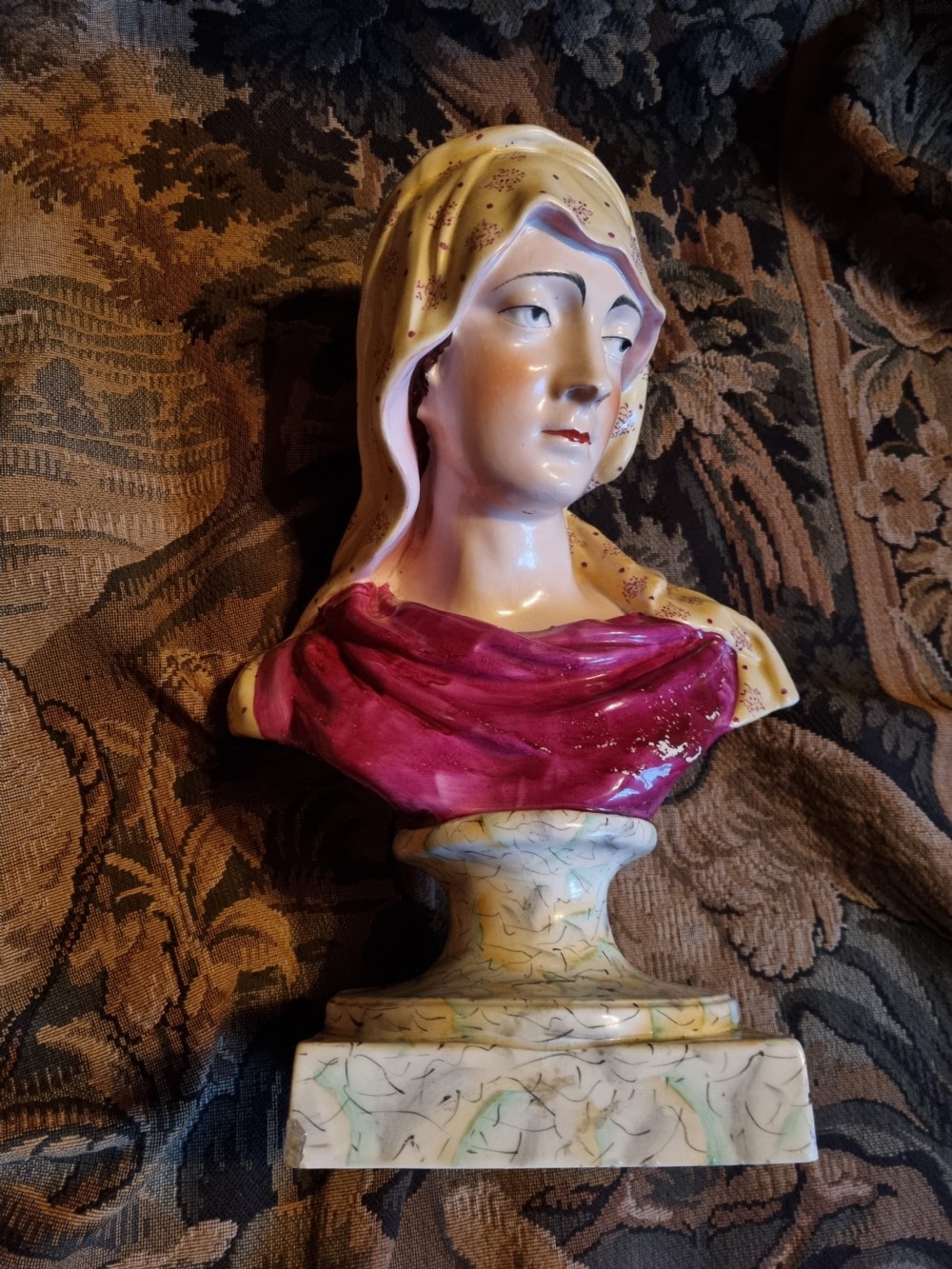 THE LARGEST ANTIQUE STAFFORDSHIRE BUST OF ST BRIDGET TO BE FOUND  View V
