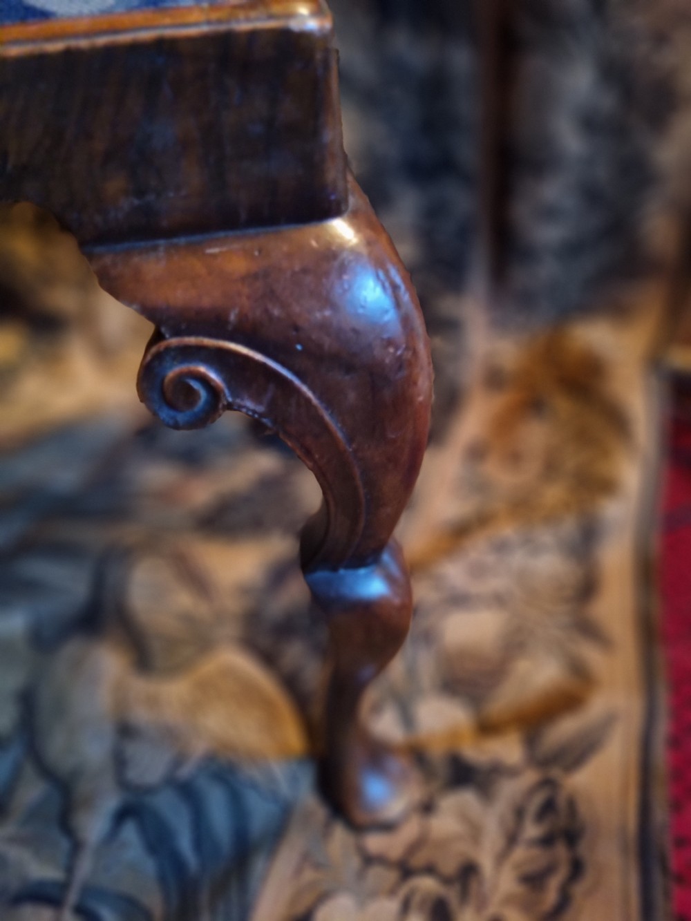 UNUSUAL 19THC WALNUT STOOL POSSIBLY. IRISH  View II