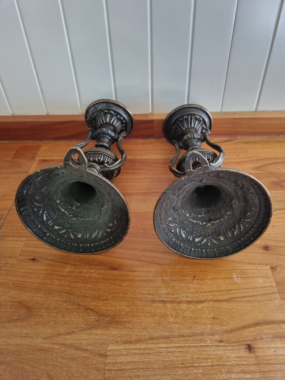 PAIR OF LATE 19THC ROCOCO BRASS GIMBAL WALL CANDLE LIGHTS View IV