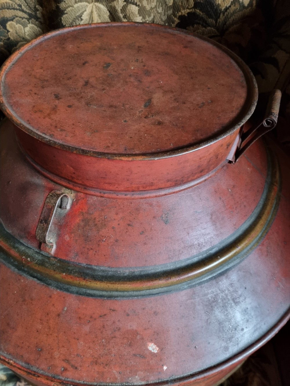 LARGE ANTIQUE PAINTED COFFEE CANISTER  View III
