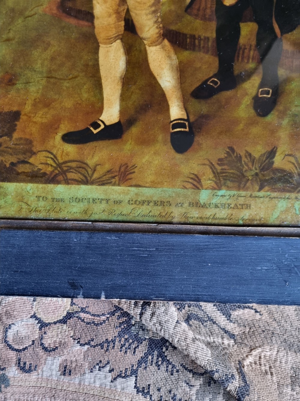 COLOURED MEZZOTINT PICTURE OF THE SOCIETY OF GOFFERS OF BLACKHEATH View III