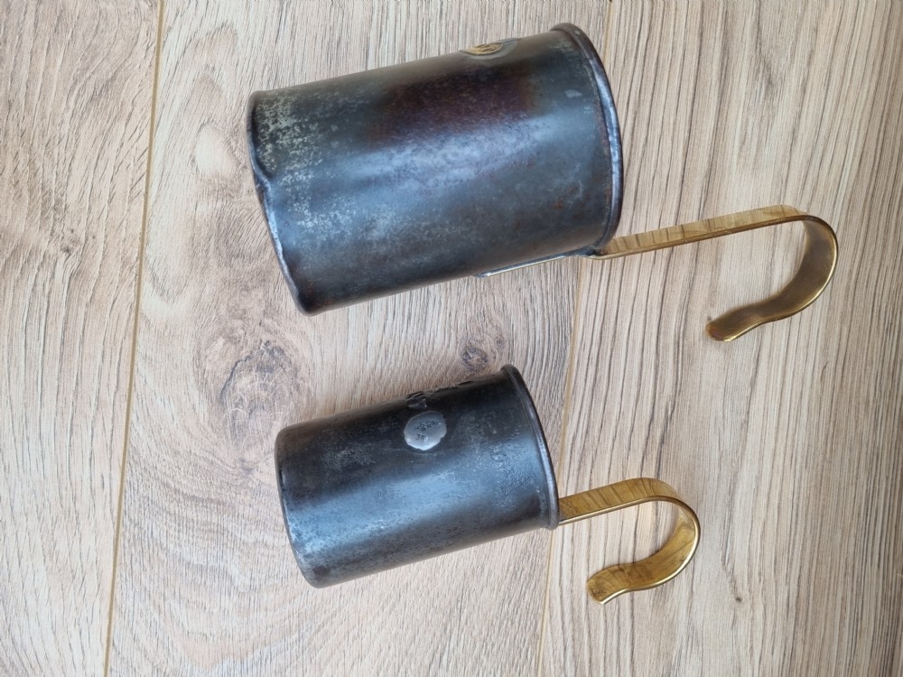 2 19THC METAL AND BRASS MILK SCOOPS 1 PINT AND HALF PINT View III