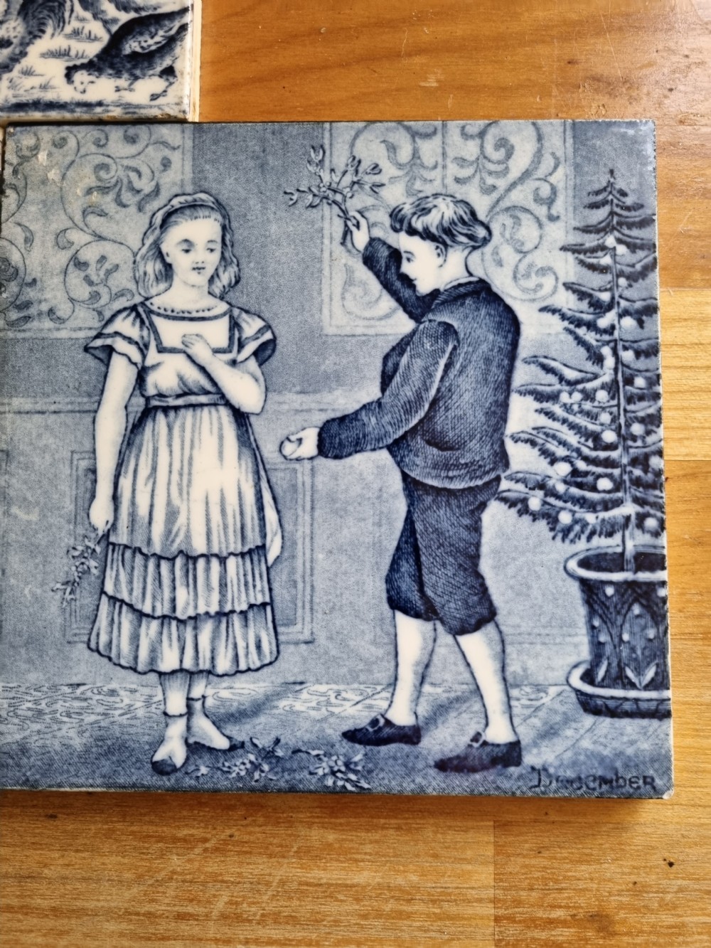11 MONTHS OF THE YEAR WEDGWOOD BLUE AND WHITE AESTHETIC TILES . View VI