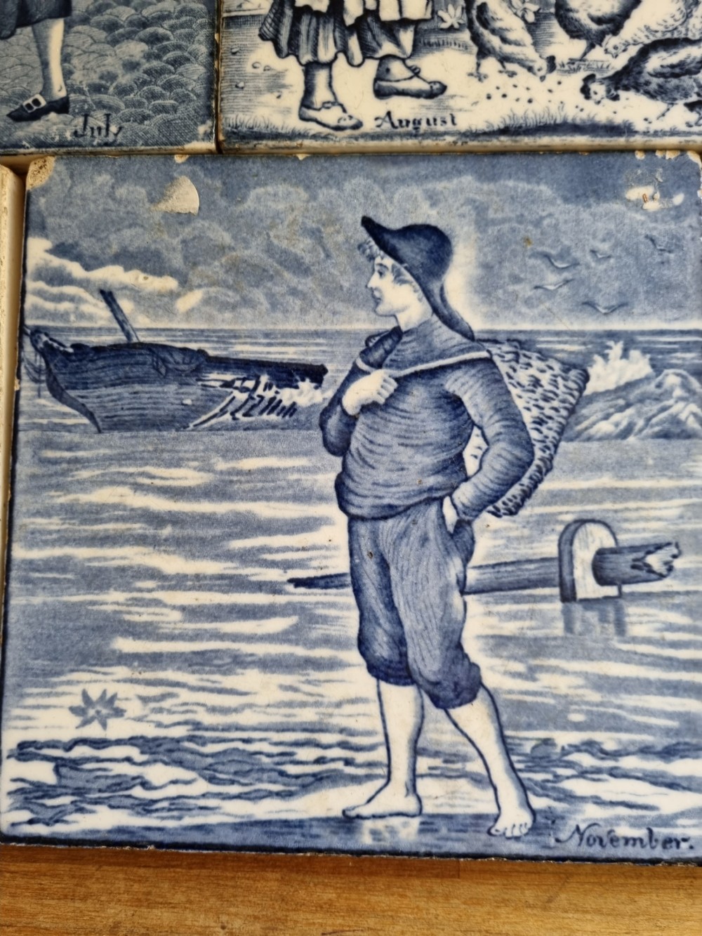 11 MONTHS OF THE YEAR WEDGWOOD BLUE AND WHITE AESTHETIC TILES . View VII