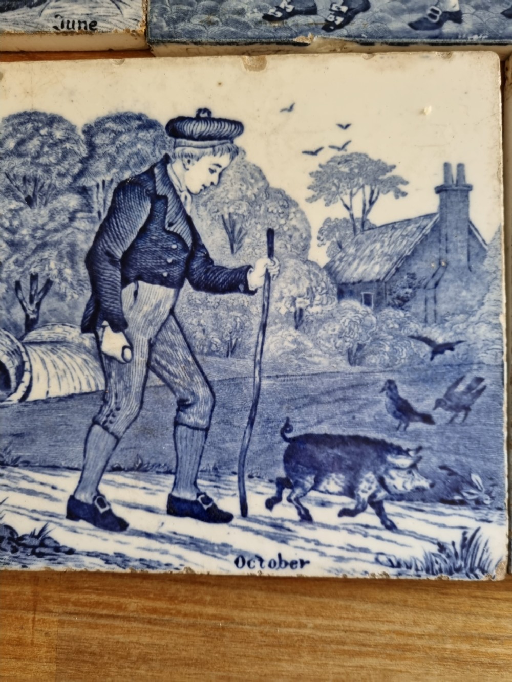 11 MONTHS OF THE YEAR WEDGWOOD BLUE AND WHITE AESTHETIC TILES . View VIII