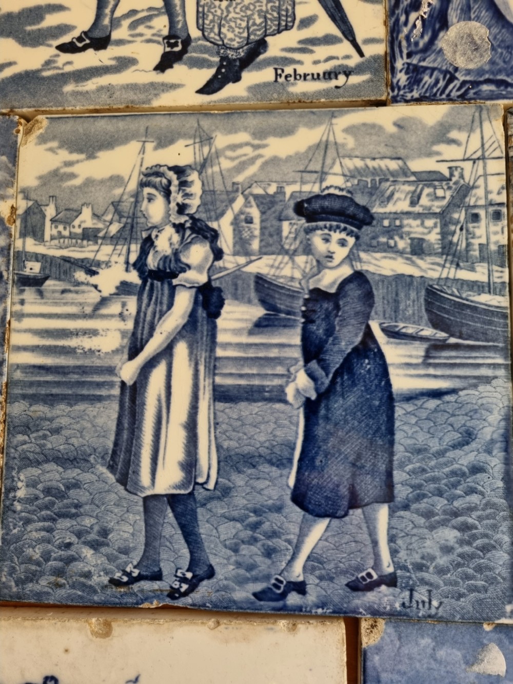 11 MONTHS OF THE YEAR WEDGWOOD BLUE AND WHITE AESTHETIC TILES . View XI