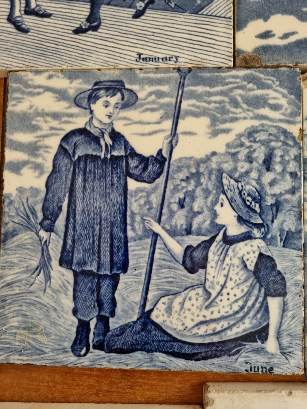 11 MONTHS OF THE YEAR WEDGWOOD BLUE AND WHITE AESTHETIC TILES . View XII