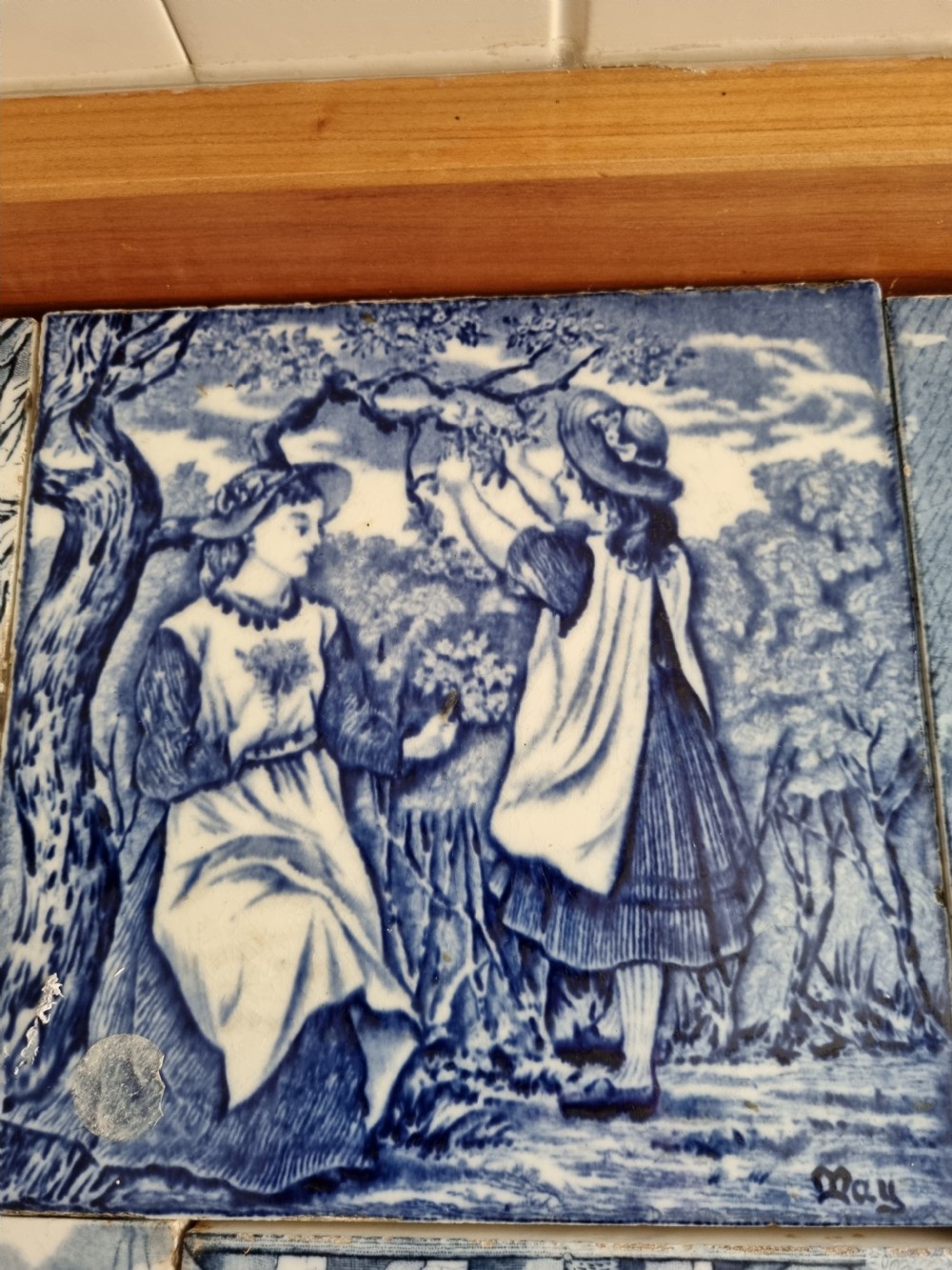 11 MONTHS OF THE YEAR WEDGWOOD BLUE AND WHITE AESTHETIC TILES . View XIV