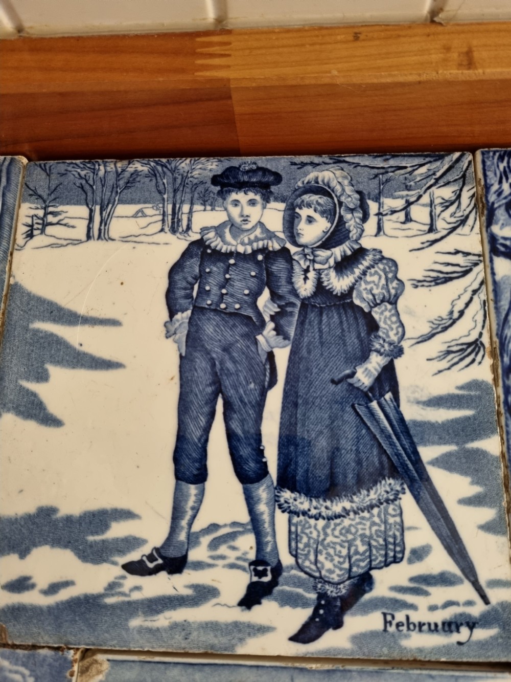 11 MONTHS OF THE YEAR WEDGWOOD BLUE AND WHITE AESTHETIC TILES . View XV