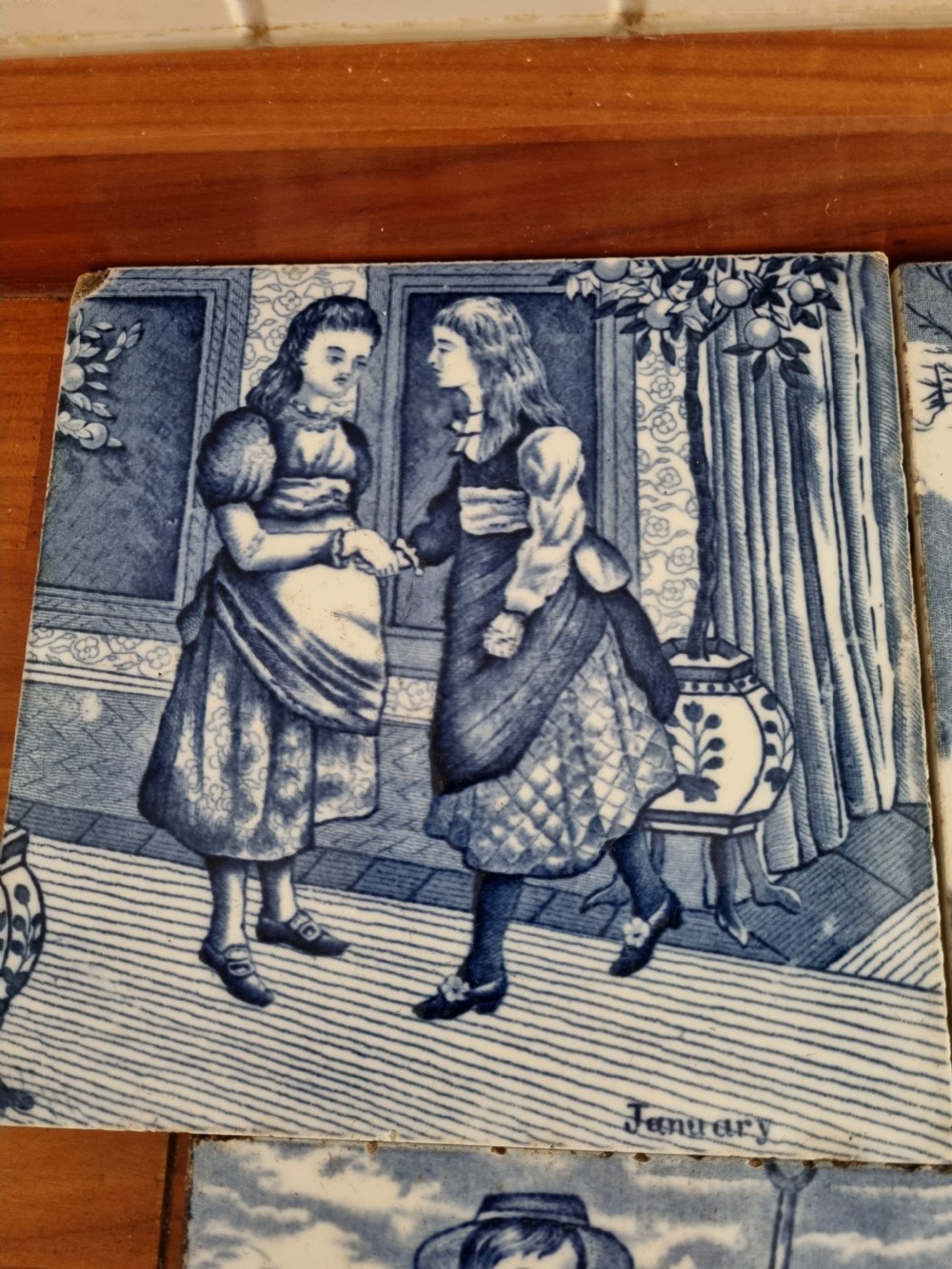 11 MONTHS OF THE YEAR WEDGWOOD BLUE AND WHITE AESTHETIC TILES . View XVI