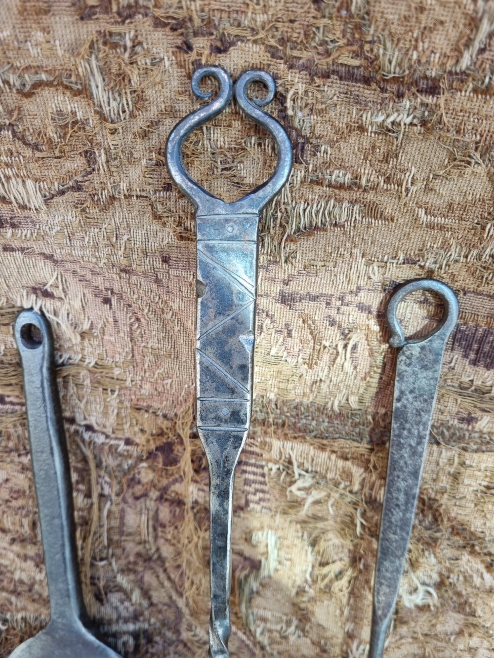 3 EARLY 18THC PIECES OF IRON KITCHENALIA INC SKIMMER ETC  View II