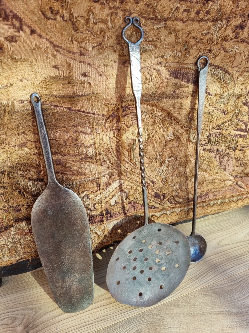 3 EARLY 18THC PIECES OF IRON KITCHENALIA INC SKIMMER ETC  View III