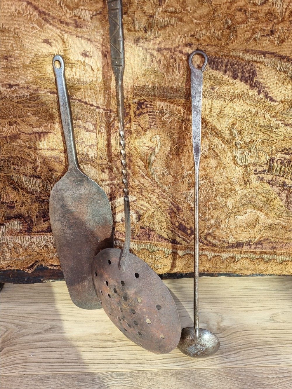 3 EARLY 18THC PIECES OF IRON KITCHENALIA INC SKIMMER ETC  View IV
