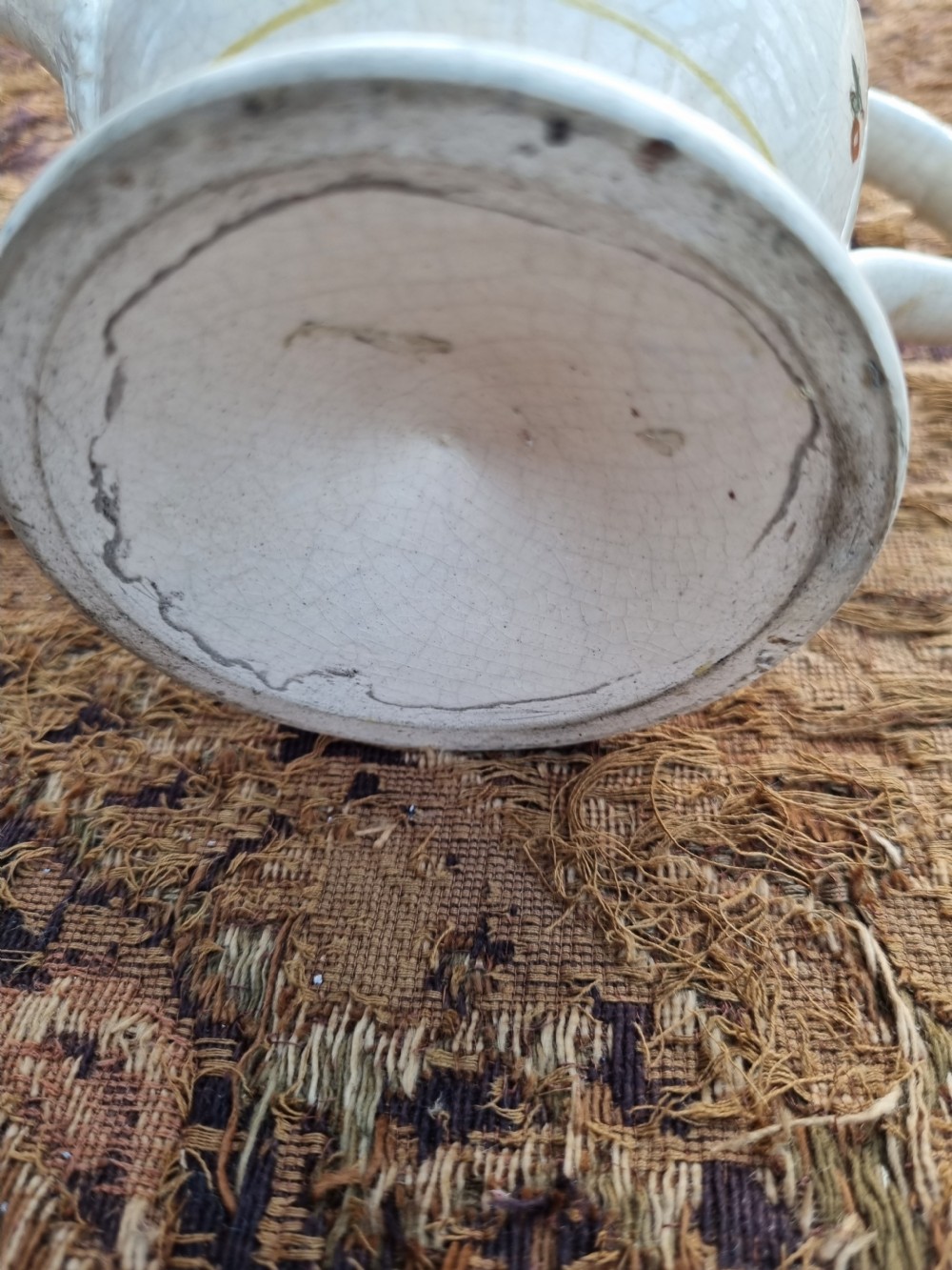 A GOOD DATED 1802 POTTERY LOVING CUP NO RESTORATION OR REPAIR  View V