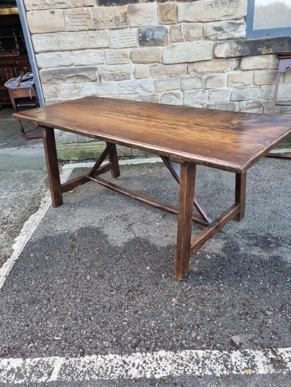 L18THC/E19THC OAK AND ELM FARMHOUSE TABLE 1 PIECE TOP