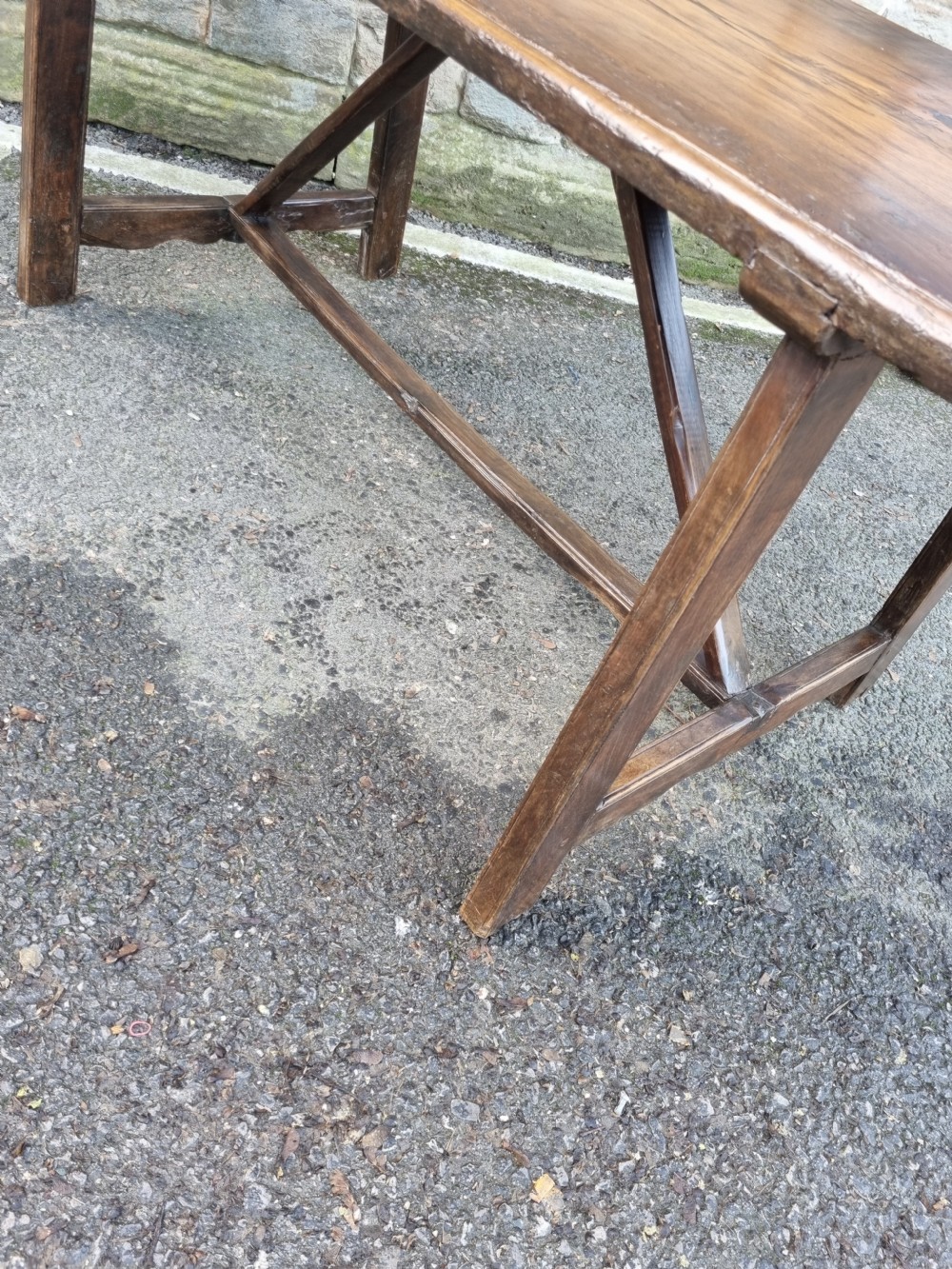 L18THC/E19THC OAK AND ELM FARMHOUSE TABLE 1 PIECE TOP View III